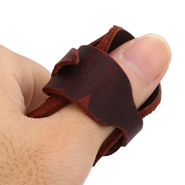 Båge Pil Tumskydd Recurve Traditionell Båge Fingerspetsskydd Bågskytte Tumring Tap Mörkbrun