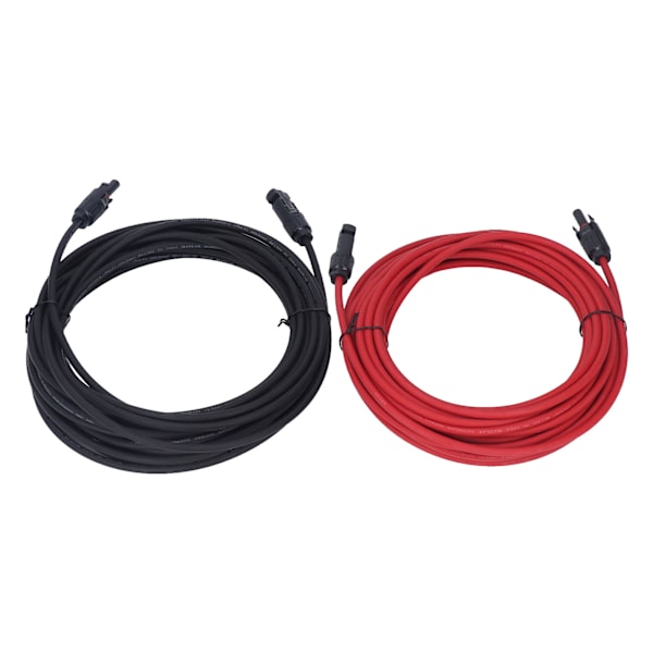 2kpl 12AWG 4mm² aurinkopaneelin jatkojohto Musta Punainen Aurinkoadapterin jatkojohto naarasliittimellä 1000VDC 10m / 32.8ft