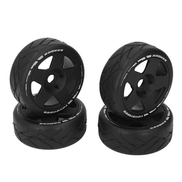 4 STK 1/8 GT RC-hjul Stærkt greb Road Racing-dæk Slidstærke on road-hjul med 17 mm adapter Sort
