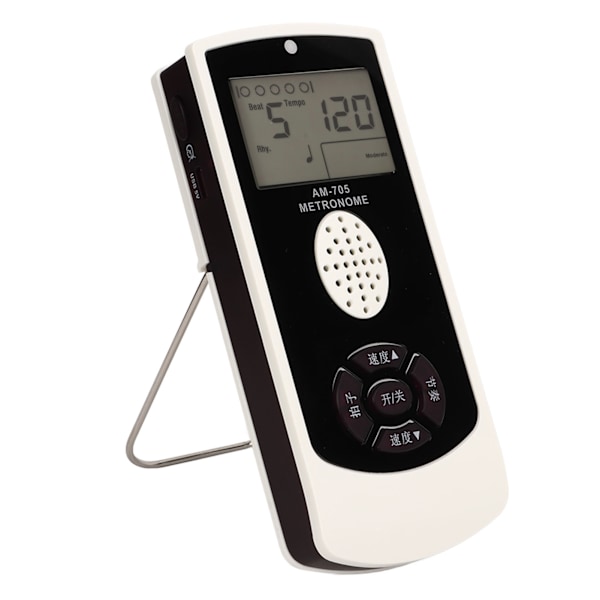 Vit Elektronisk Metronom 1800 mah LCD Digital Display Universal Gitarr Piano Saxofon Vocal Metronome