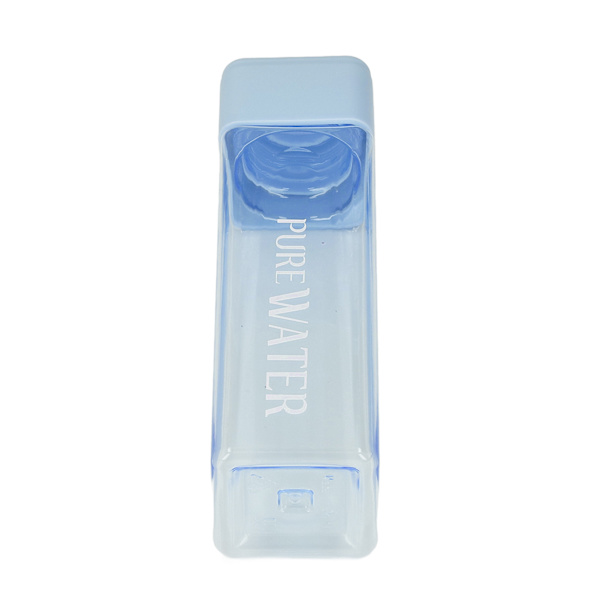 500ml 17oz vattenflaska Transparent Portabelt brevtryckt dricksvattenflaska med handledsrep Blå
