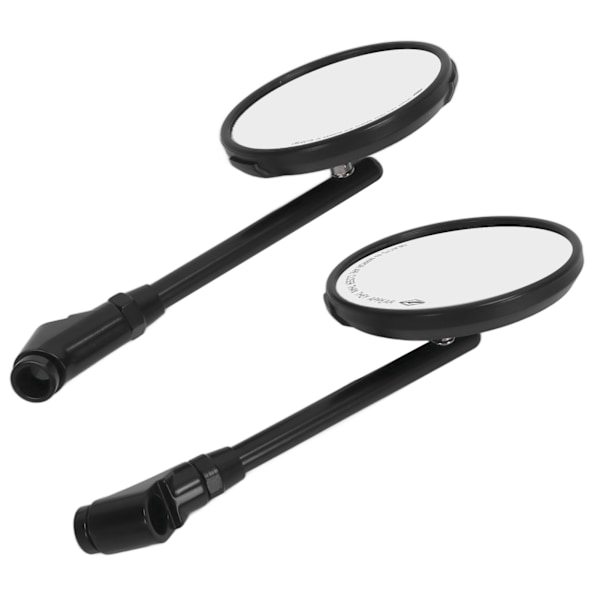 Motorcykel Bakspejl Rundt Kulfiber Stil 360 Grader Drejelig Universal til 8MM/10MM Base Sort