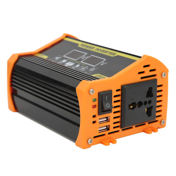 Modifisert sinusbølgeomformer 300W bilstrømomformer DC 12V til 220V AC-omformer med dobbel USB-spenningsskjerm Svart