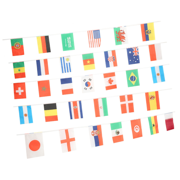 2022 String Flag International Bunting Banner 32 Lande Flag 20x28cm til dekoration