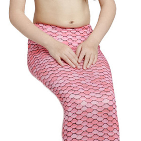 Girl Fish Tail Baddräkt Slips Halter Neck Slim Fit Mjuk Flexibel Barn 3-delads badkläder Set för Pool Party Strand Vattenmelon Röd 120cm/47.2in