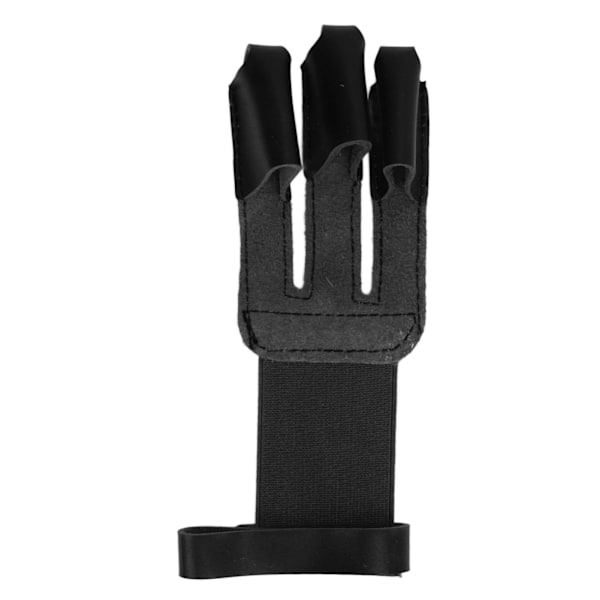 Bågskyttehandske Kohud Skyddande 3 Finger Guard Finger Tab Handske för jakt Skytte Målning Svart