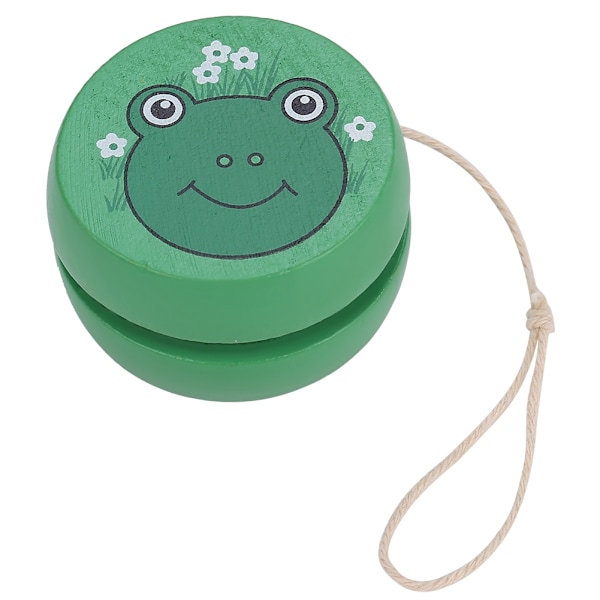 Trä Yoyo Ball Toy - Söt tecknat mönster för barn (groda)