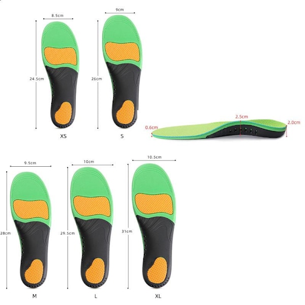 Ortopædiske indlægssåler til hallux valgus støtte, lindring af smerter i flade fødder, hælsmerter, plantar fasciitis XS