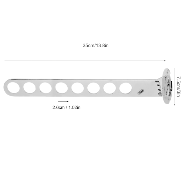 Vægmonteret Foldbar Tøjopbevaringsstativ med 8 Kroge