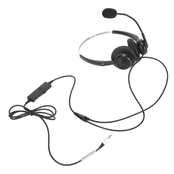 Kablet Forretningsheadset Støyreduserende Binaural Telefonhodetelefon med Mikrofon for Kontor Kundesenter Enkel 3,5 mm Plugg