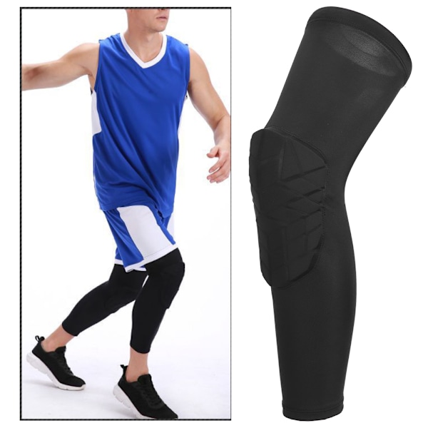 Sport Cellular Basketball Kneeplate Ultratynn Pustende Anticollision Elastisk Beskyttende Utstyr for Voksne Barn Svart XXL