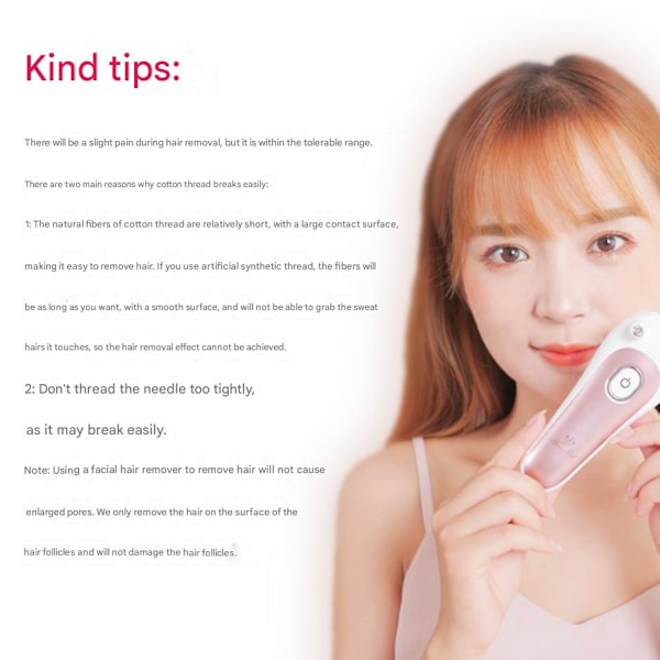 Linjär Epilator Ansikte Kropp Epilator med Guldrakning Bomullstråd, Elektrisk Epilator, Uppladdningsbar Epilator, Trådepilator