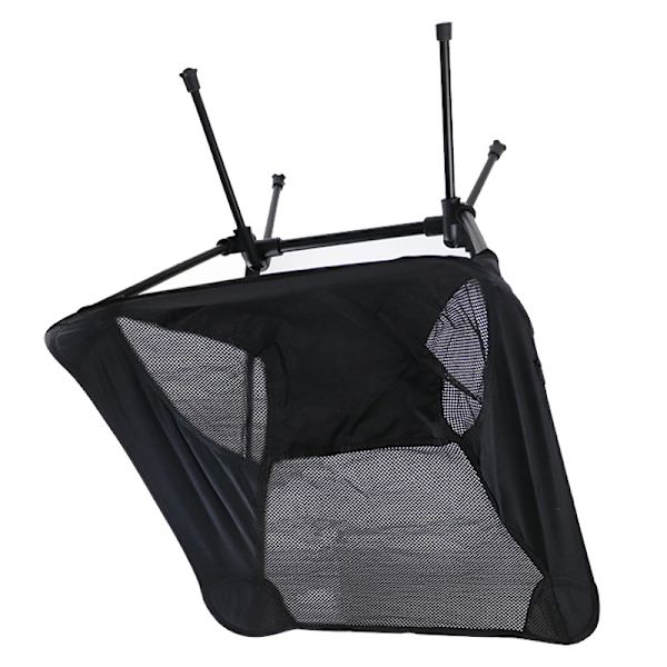 Udendørs sammenklappelig strandstol Bærbar Mesh Back Aluminium Rack Campingstol til fiskeri Sort