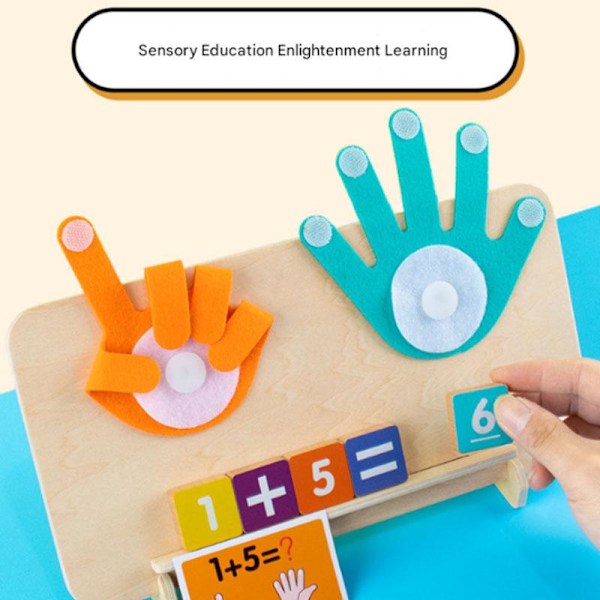 Montessori digitalt undervisningsmateriale til børn, børnehave læring addition og subtraktion finger matematik kognitive puslespil aritmetiske legetøj