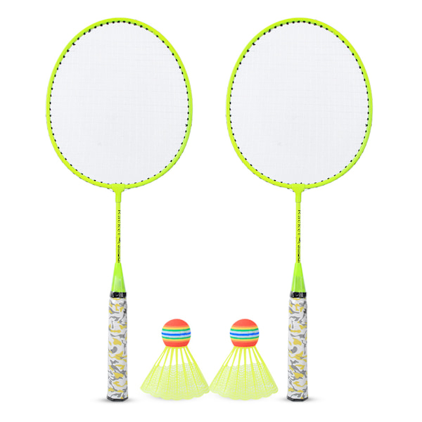 Children Badminton Racket with 2 Balls Set Outdoor Sports Game Kids Boys Girls ToyFluorescent Yellow