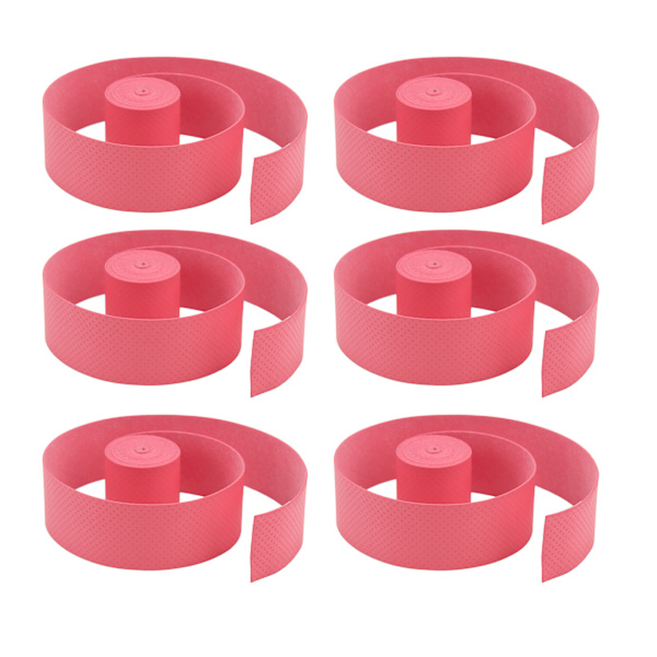 6 stk. tennisracket greb tape PU frostet skridsikker svedabsorberende Badmintonracket tape Sportstilbehør Rød