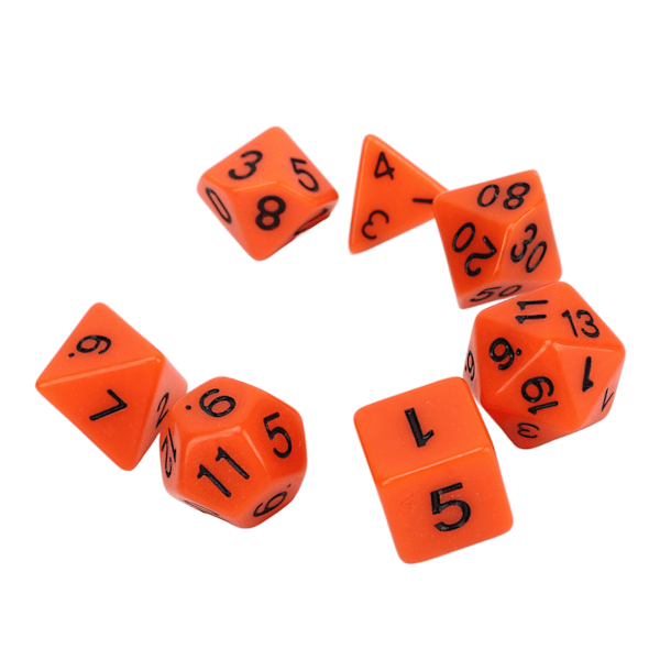 21st polyedrisk tärningsset enfärgad plast antioxidation Pedagogisk rollspelstärning för Game Orange