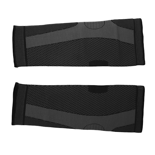 1 par sportknäskydd förlängda stickade tryckskydd Andas 2 korrugerade mönster Svart M 44cm
