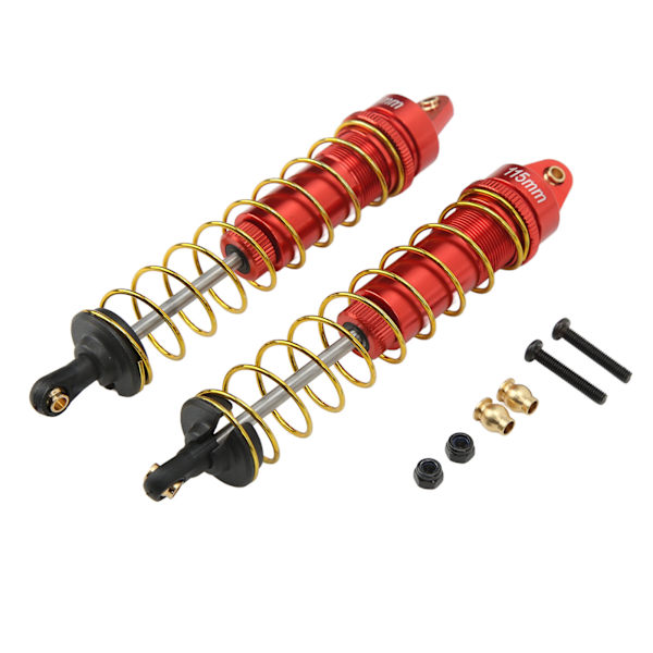 RC Stötdämpare Oljetryck Justerbar RC Dämparsats med fjädrar för Axial SCX10 90046 AXI03007 1/10 RC Bandbil 115mm Röd