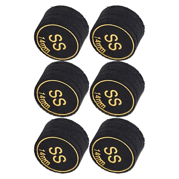 6 kpl Pool Cue Tips Ammattimaiset monikerroksiset biljardipool-cue-tipsit Vaihto pool-cue- ja snooker-keppeihin 14mm SS