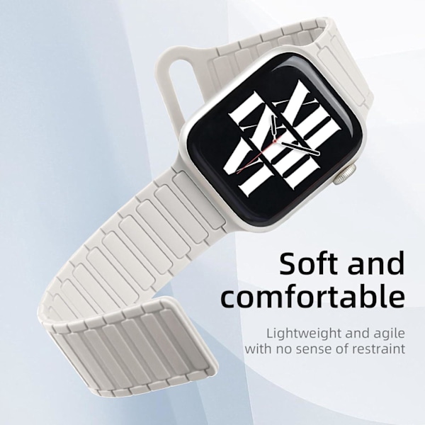 Passer for Apple Watch-reimer, fritt justerbare magnetiske reimer, Apple Watch SE 10. generasjon plommeblomst Ultra-klokkereimer white 38/40/41/42 mm
