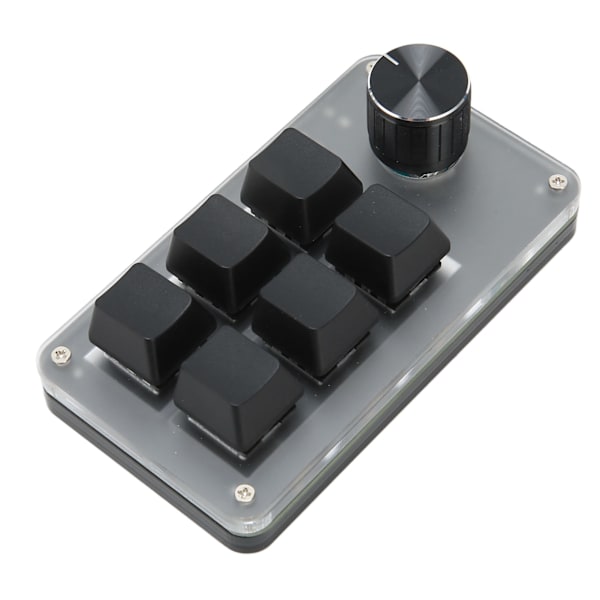 6 Tasters Mini Tastatur med Knott RGB Lys Blå Bryter Kablet Tilkobling Plug and Play DIY Programmerbar Enhånds Mekanisk Tastatur