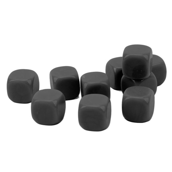 30st roliga tomma tärningar Set DIY Pussel Round Corner 6-sidiga tärningar för brädspel Math Learning Black