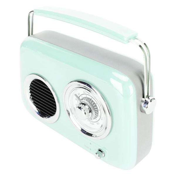 Retro Radio Bluetooth -kaiutin, kannettava HiFi-stereokaiutin, söpö vanhanaikainen radiokaiutin juhliin, ulkokäyttöön, mintunvihreä