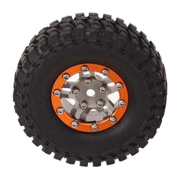 RC Renkaat Kumi Kestävä Vakaa Joustava Vaihto RC Varaosarenkaat SCX24 RC Auto Tarvikkeet Oranssi Harmaa