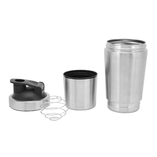 Protein Shaker flaske med skala Bærbar rustfritt stål dobbeltseksjon shaker flaske for treningselskere tenåringer