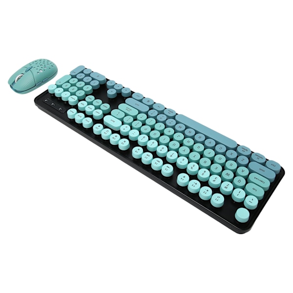 Trådlöst tangentbord och mus-combo 2.4G Trådlöst läge Enkel användning Retro Punk-tangentbord med 3 DPI Justerbar gamingmus Blandad färg Blå