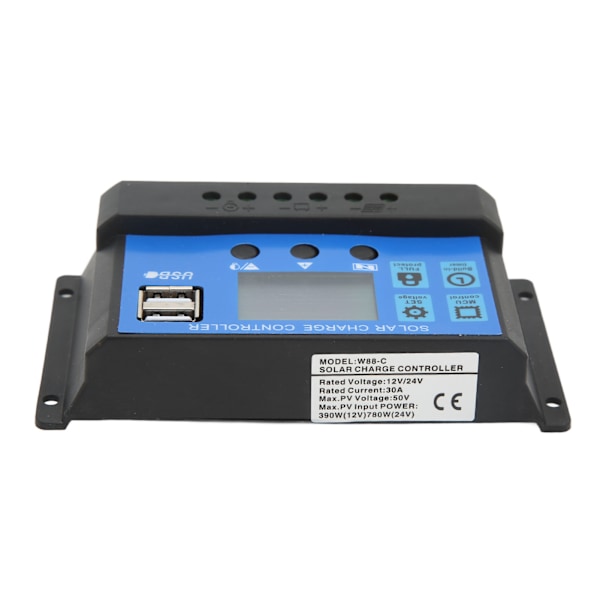 12V 24V Solar Charge Controller USB-port Överladdningsskydd Solpanel Batteriregulator med LCD-skärm 10A