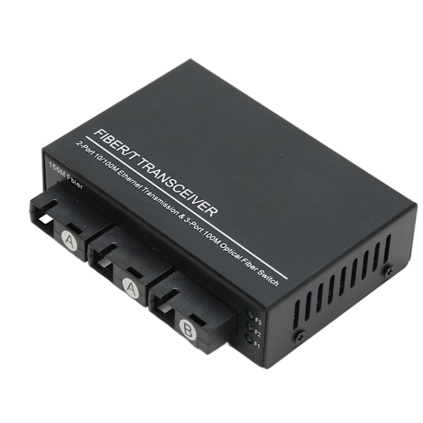 Ethernet Fiber Media Converter Single Mode Tx1310nm 10/100 Mbps RJ45 Port Media Converter 100‑240V EU-plugg