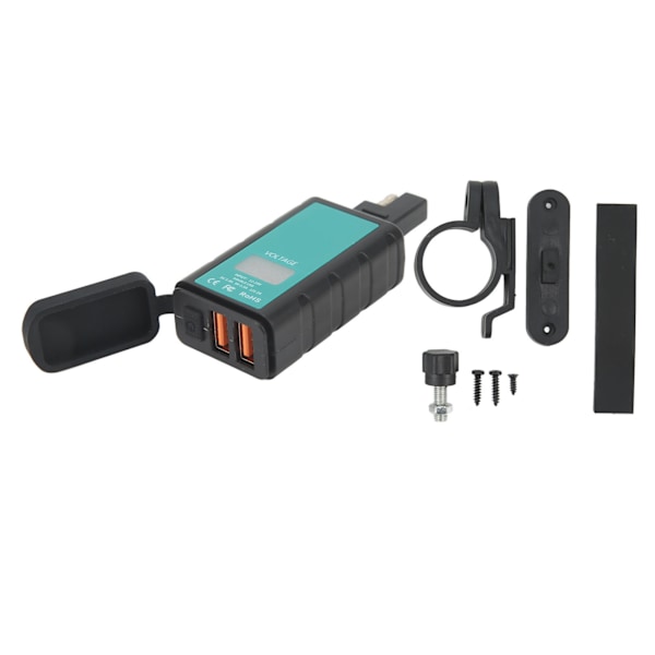 Motorsykkel Lader Adapter SAE Plugg til USB Dobbel QC3.0 Port IP66 Vanntett Motorsykkel Hurtigladeadapter