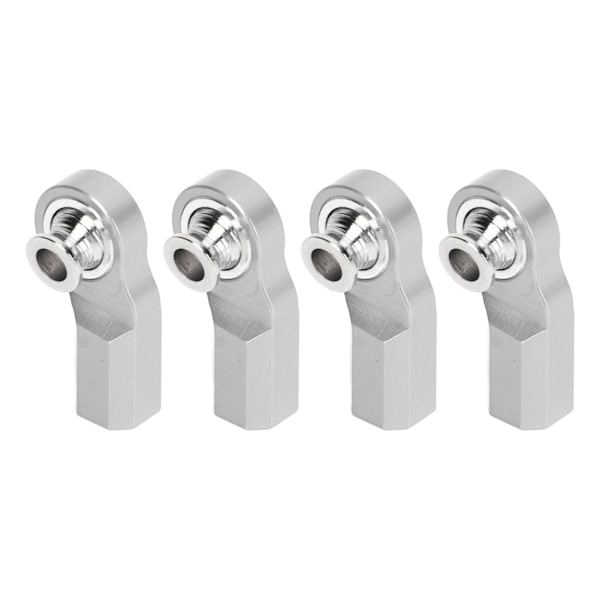 4 ST RC Car Rod End Bend M3 Aluminiumlegeringsstål RC Car Styrstångshuvud för Axial SCX10 1/10 Bilmodell Silver