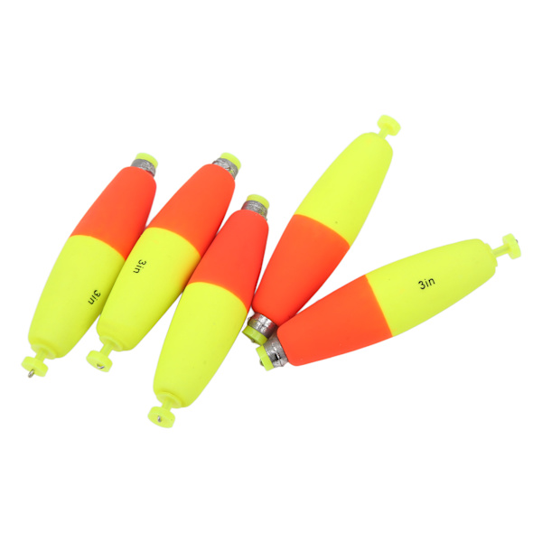 5st EVA Foam Fiskeflottor Fiske Bobbers Slim Portable Drift Floats för sötvattensaltvatten 3in