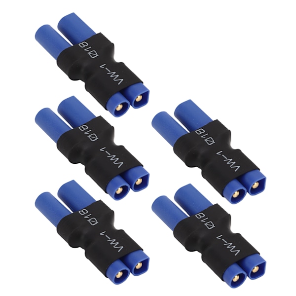 5 KPL EC5 naaras EC3 urosliitin Sininen Musta Kumi Muovi Kupari 10x20x48mm EC5 - EC3 Adapteri kauko-ohjattavaan autoon