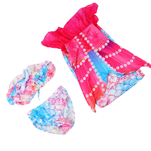 Barn Mermaid Tails Baddräkt Polyester Baddräkter Mermaid Tail Set för flickor som simmar 130cm / 51.2in