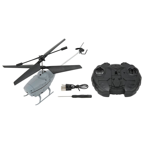 2.5CH RC Helikopter Automatisk Hindringsundgåelse Fjernbetjening Flyvemaskinelegetøj med Gyroskop Grå