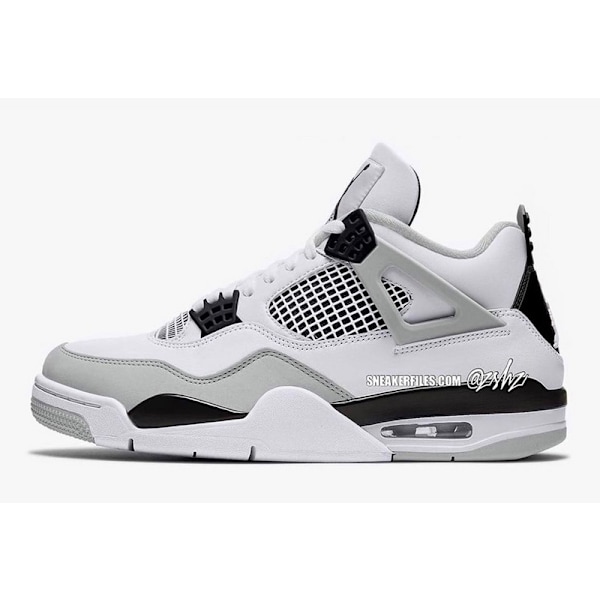 Jordans 4 Retro Military Black Herr och Dam Original AJ4 Sneakers 42