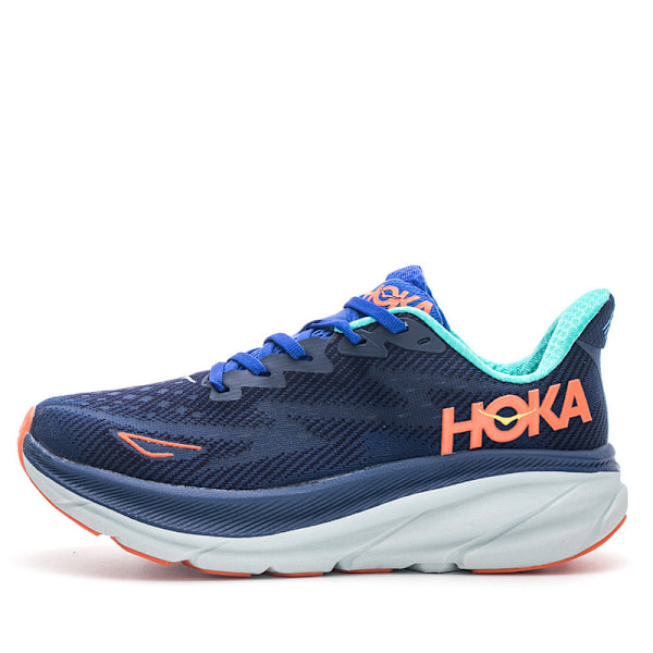 Clifton 9 Textil Dam Herr Skor Löparskor Sneakers mörkblå blå 39