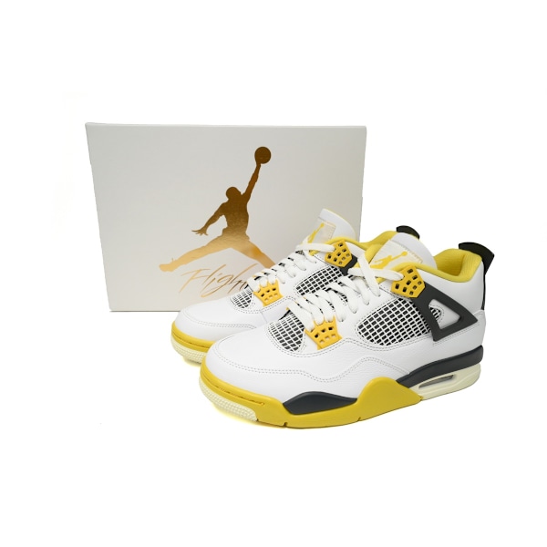 Jordans 4 Retro Vivid Sulfur för män och kvinnor, original AJ4-sneakers 47