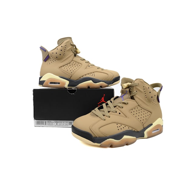 Jordans 6 Retro Gore-Tex \"Brown Kelp\" för män och kvinnor, original AJ6 sneakers 36