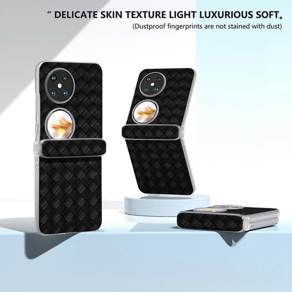 Til Huawei Pocket 2 Etui Stoftekstur Hængselbeskyttelse PU+PC Telefoncover