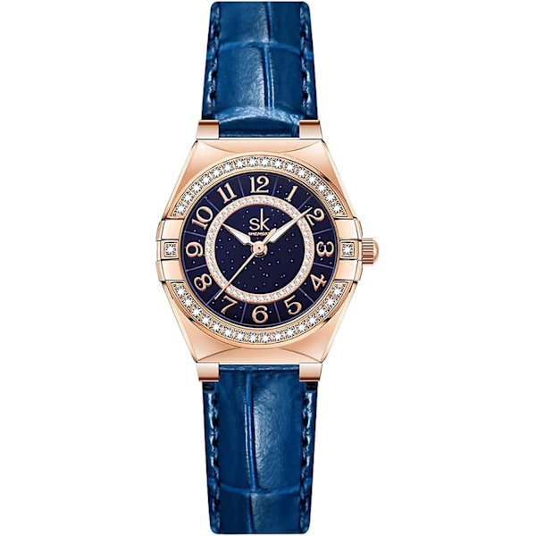 Lyxiga Damklockor Kristall Diamantklockor Eleganta Kvarts Damarmbandsur Vattentät Analog Display