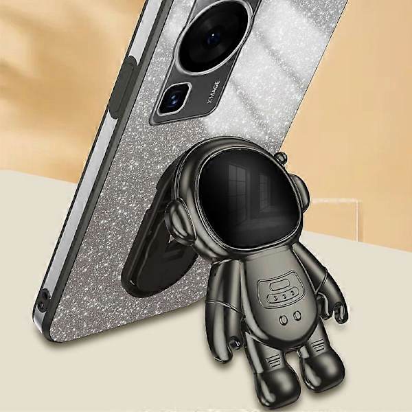 För Huawei P60 Astronaut Ställ Glitter Pulver Mobilskal PC+TPU Fodral