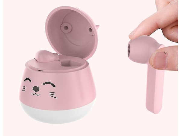 Hörlurar Utan Tws Söt Tecknad Bluetooth Rosa