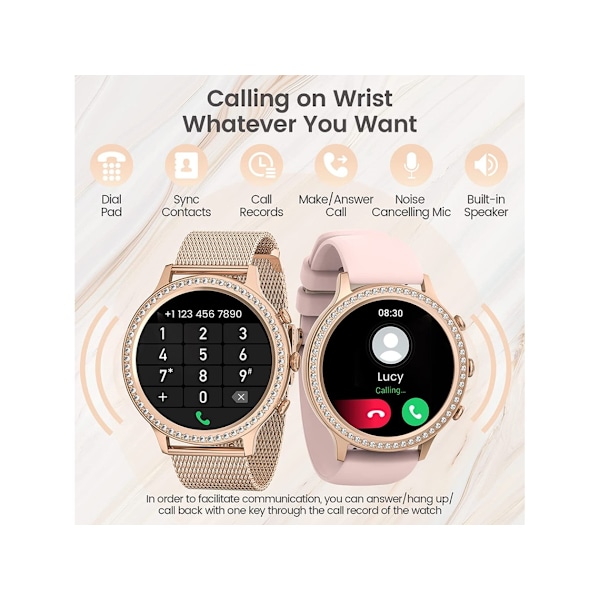 Diamant Smartklocka Dam 1.32 Tum Bluetooth Smartklocka Puls Fitness Tracker