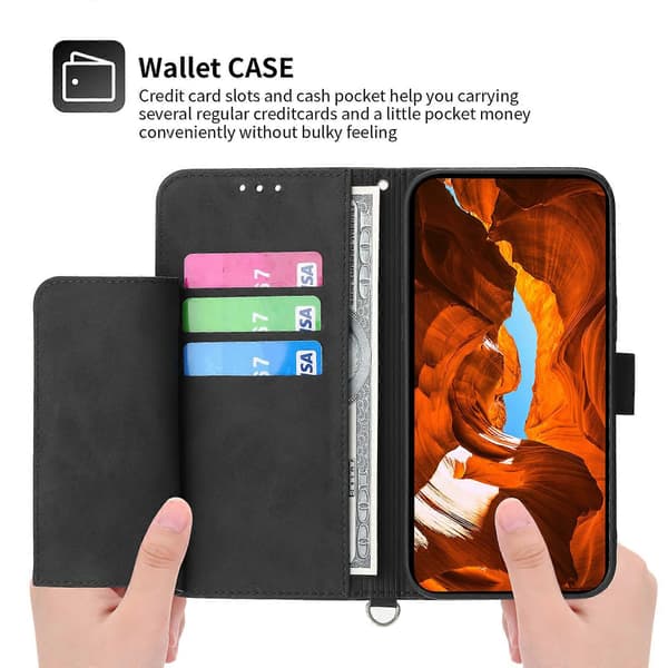 Honor X8b 4G Wallet Case med stropper og blomstermønstret læder