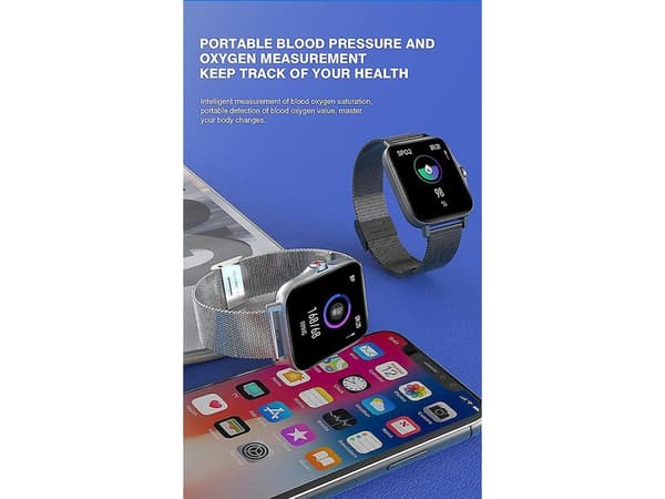Ekte Bluetooth-snakkende klokke Smartklokke for Android Iphone Hjertefrekvens Blodtrykksdeteksjon